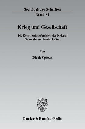 Spreen |  Krieg und Gesellschaft | eBook | Sack Fachmedien