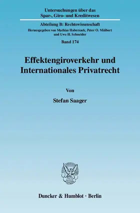 Saager |  Effektengiroverkehr und Internationales Privatrecht | eBook | Sack Fachmedien