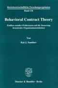 Sandner |  Behavioral Contract Theory | eBook | Sack Fachmedien