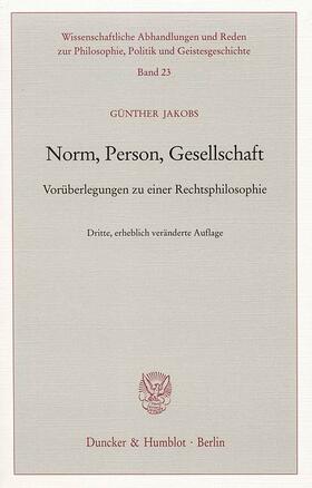 Jakobs | Norm, Person, Gesellschaft. | E-Book | sack.de