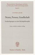 Jakobs |  Norm, Person, Gesellschaft. | eBook | Sack Fachmedien