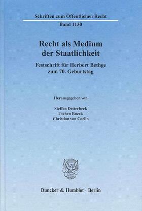 Detterbeck / Coelln / Rozek | Recht als Medium der Staatlichkeit | E-Book | sack.de