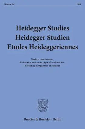 Emad / Schüßler / Herrmann |  Heidegger Studies - Heidegger Studien - Etudes Heideggeriennes. | eBook | Sack Fachmedien
