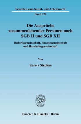 Stephan | Die Ansprüche zusammenlebender Personen nach SGB II und SGB XII. | E-Book | sack.de