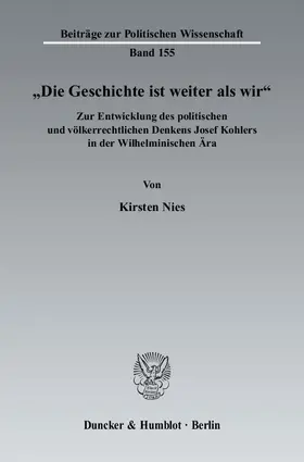 Nies |  "Die Geschichte ist weiter als wir". | eBook | Sack Fachmedien