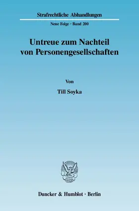 Soyka | Untreue zum Nachteil von Personengesellschaften. | E-Book | sack.de