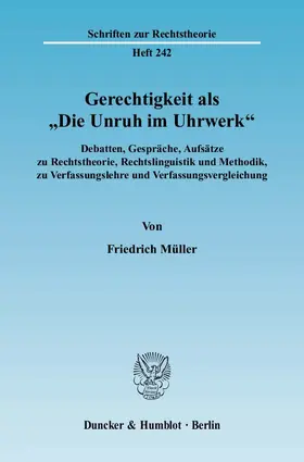 Müller |  Gerechtigkeit als "Die Unruh im Uhrwerk". | eBook | Sack Fachmedien