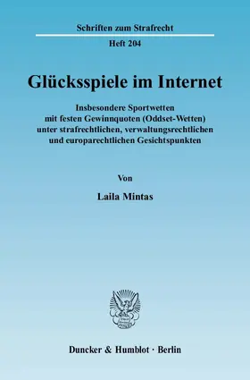 Mintas |  Glücksspiele im Internet. | eBook | Sack Fachmedien