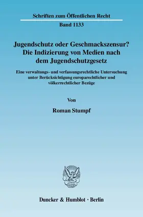 Stumpf |  Jugendschutz oder Geschmackszensur? | eBook | Sack Fachmedien