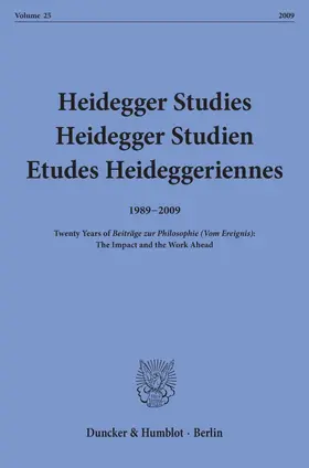 Emad / Schüßler / Herrmann |  Heidegger Studies / Heidegger Studien / Etudes Heideggeriennes. | eBook | Sack Fachmedien