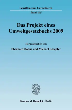 Bohne / Kloepfer |  Das Projekt eines Umweltgesetzbuchs 2009 | eBook | Sack Fachmedien