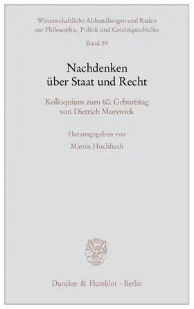 Hochhuth |  Nachdenken über Staat und Recht | eBook | Sack Fachmedien