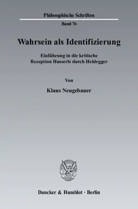 Neugebauer | Wahrsein als Identifizierung | E-Book | www.sack.de
