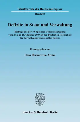 Arnim |  Defizite in Staat und Verwaltung | eBook | Sack Fachmedien