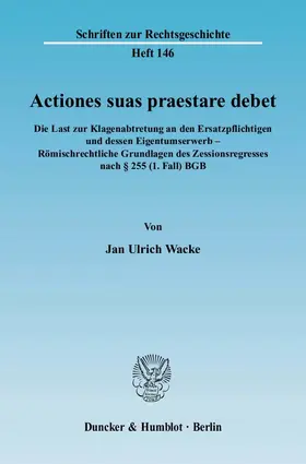 Wacke |  Actiones suas praestare debet | eBook | Sack Fachmedien