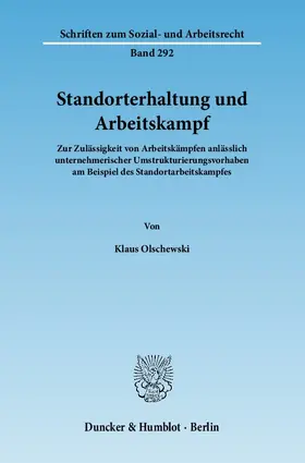 Olschewski | Standorterhaltung und Arbeitskampf | E-Book | sack.de