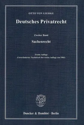 Gierke |  Deutsches Privatrecht | eBook | Sack Fachmedien