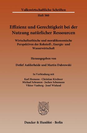 Aufderheide / Dabrowski / Wieland | Effizienz und Gerechtigkeit bei der Nutzung natürlicher Ressourcen | E-Book | sack.de
