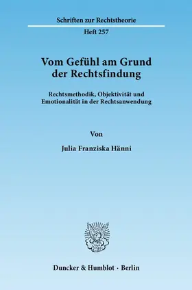 Hänni |  Vom Gefühl am Grund der Rechtsfindung | eBook | Sack Fachmedien