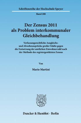 Martini | Der Zensus 2011 als Problem interkommunaler Gleichbehandlung | E-Book | sack.de