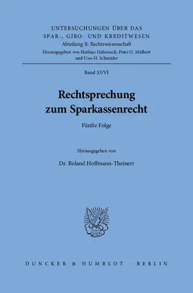 Hoffmann-Theinert |  Rechtsprechung zum Sparkassenrecht | eBook | Sack Fachmedien