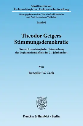 Czok |  Theodor Geigers Stimmungsdemokratie | eBook | Sack Fachmedien