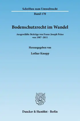 Peine / Knopp |  Bodenschutzrecht im Wandel | eBook | Sack Fachmedien