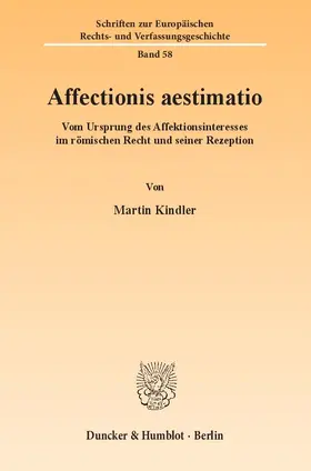 Kindler |  Affectionis aestimatio | eBook | Sack Fachmedien