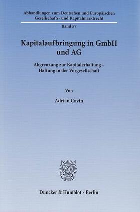Cavin |  Kapitalaufbringung in GmbH und AG | eBook | Sack Fachmedien