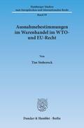 Stoberock |  Ausnahmebestimmungen im Warenhandel im WTO- und EU-Recht | eBook | Sack Fachmedien