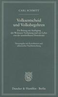 Schmitt |  Volksentscheid und Volksbegehren. | eBook | Sack Fachmedien