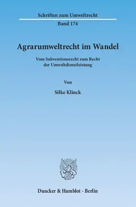 Klinck |  Agrarumweltrecht im Wandel | eBook | Sack Fachmedien