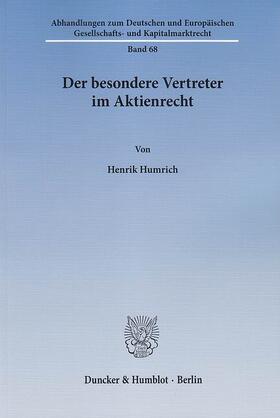 Humrich | Der besondere Vertreter im Aktienrecht | E-Book | sack.de