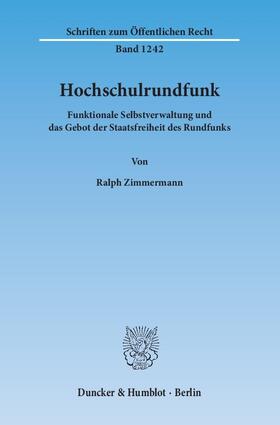 Zimmermann |  Hochschulrundfunk | eBook | Sack Fachmedien