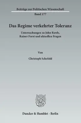 Schefold |  Das Regime verkehrter Toleranz | eBook | Sack Fachmedien