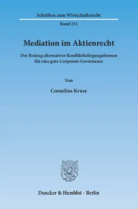 Kruse |  Mediation im Aktienrecht | eBook | Sack Fachmedien