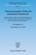 Arnim |  Volkssouveränität, Wahlrecht und direkte Demokratie. | eBook | Sack Fachmedien