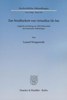 Wengenroth | Zur Strafbarkeit von virtuellen Sit-Ins | E-Book | sack.de