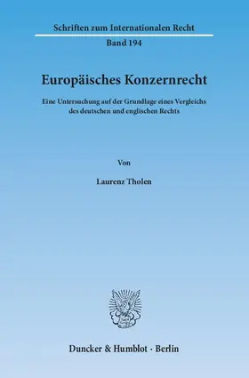 Tholen |  Europäisches Konzernrecht | eBook | Sack Fachmedien