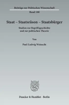 Weinacht |  Staat – Staatsräson – Staatsbürger | eBook | Sack Fachmedien