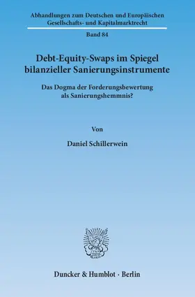 Schillerwein |  Debt-Equity-Swaps im Spiegel bilanzieller Sanierungsinstrumente | eBook | Sack Fachmedien