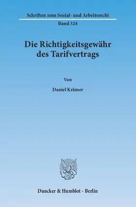 Krämer |  Die Richtigkeitsgewähr des Tarifvertrags | eBook | Sack Fachmedien