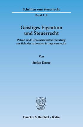Knerr | Geistiges Eigentum und Steuerrecht | E-Book | sack.de