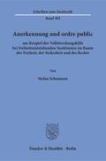 Schumann |  Anerkennung und ordre public | eBook | Sack Fachmedien