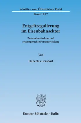 Gersdorf | Entgeltregulierung im Eisenbahnsektor | E-Book | sack.de