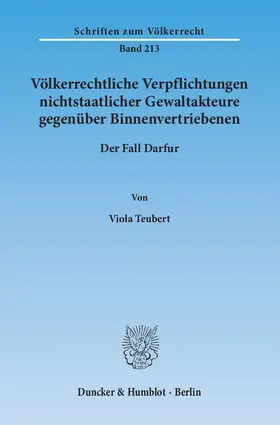 Teubert |  Völkerrechtliche Verpflichtungen nichtstaatlicher Gewaltakteure gegenüber Binnenvertriebenen | eBook | Sack Fachmedien