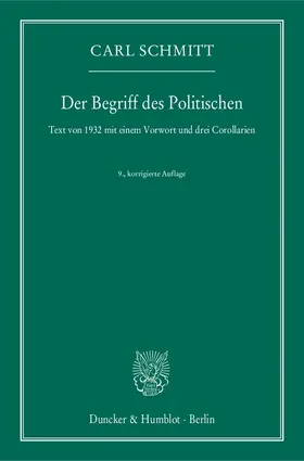 Schmitt |  Der Begriff des Politischen | eBook | Sack Fachmedien