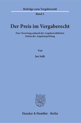 Sulk | Der Preis im Vergaberecht | E-Book | sack.de