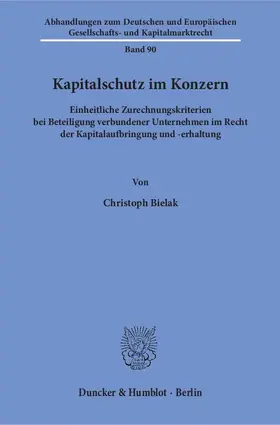 Bielak | Kapitalschutz im Konzern | E-Book | www.sack.de