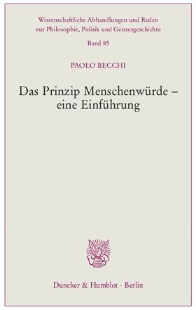 Becchi | Das Prinzip Menschenwürde – eine Einführung. | E-Book | sack.de